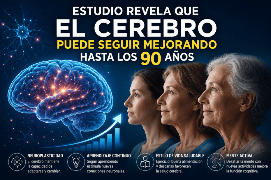 Estudio revela que el cerebro puede seguir mejorando hasta los 90 años