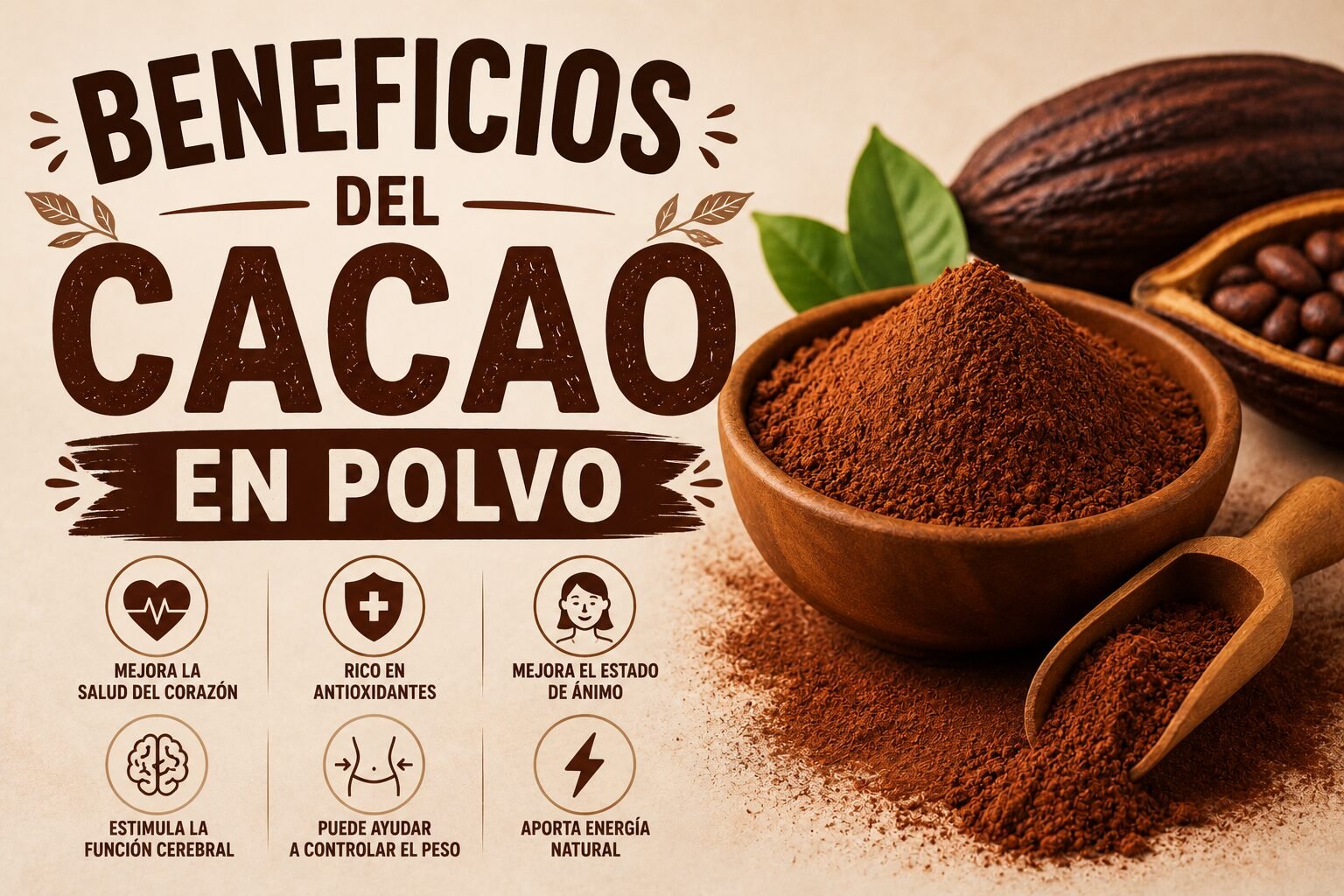 Beneficios del cacao en polvo